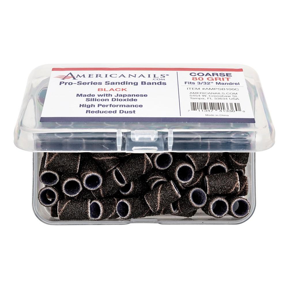 White Smoke Americanails Black Sanding Bands 100pc