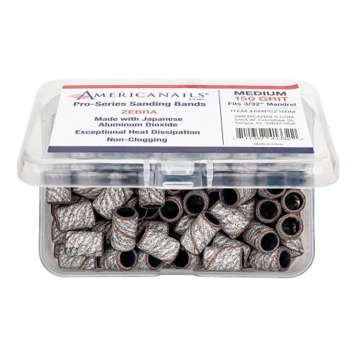 White Smoke Americanails Zebra Medium Sanding Bands 100pc