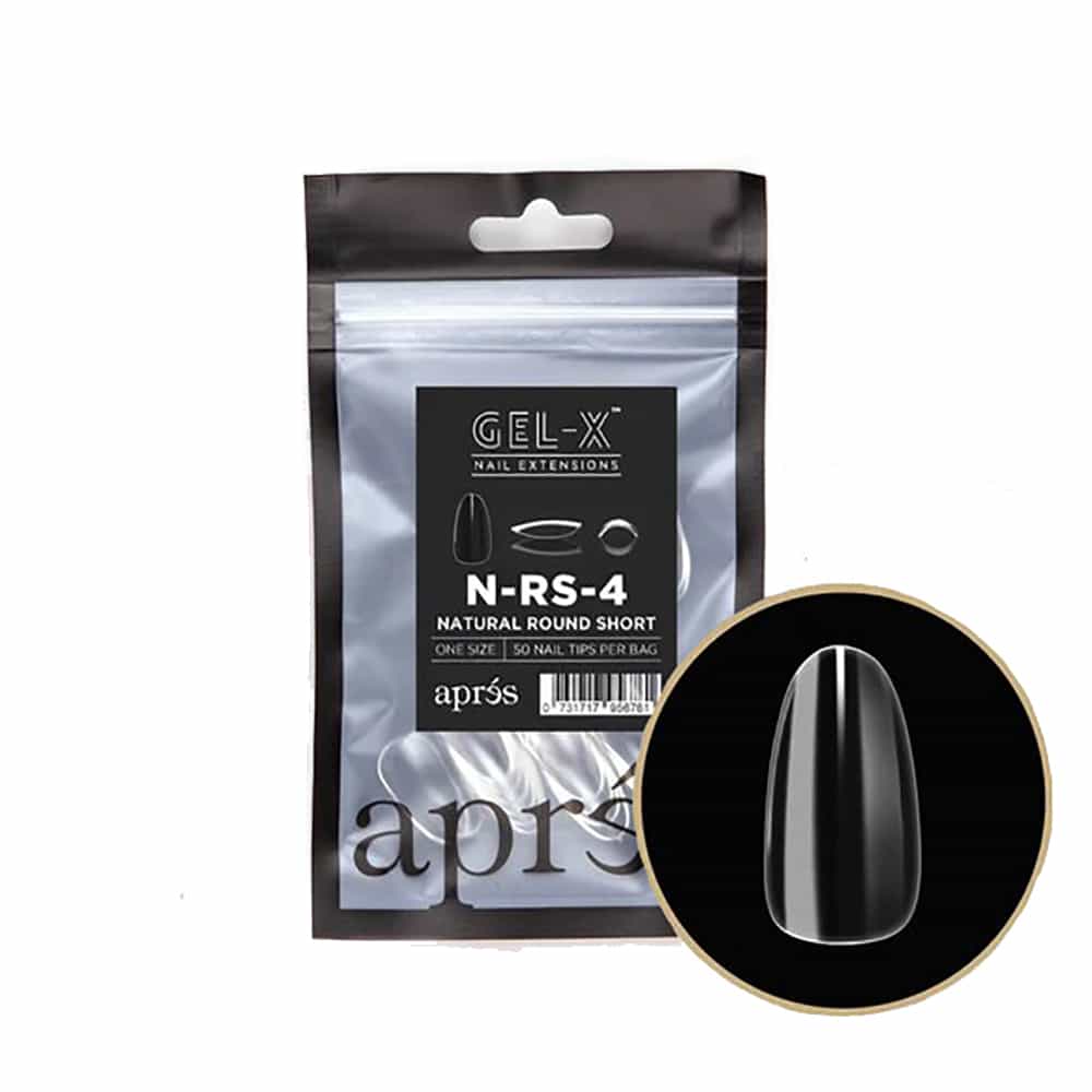 White Smoke Apres Gel-X Tips Natural Round Short 50PK NRS4/95676