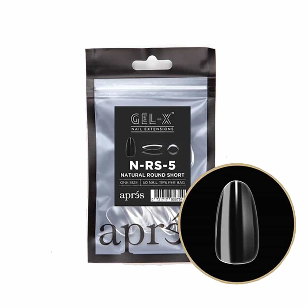 White Smoke Apres Gel-X Tips Natural Round Short 50PK NRS5/95675