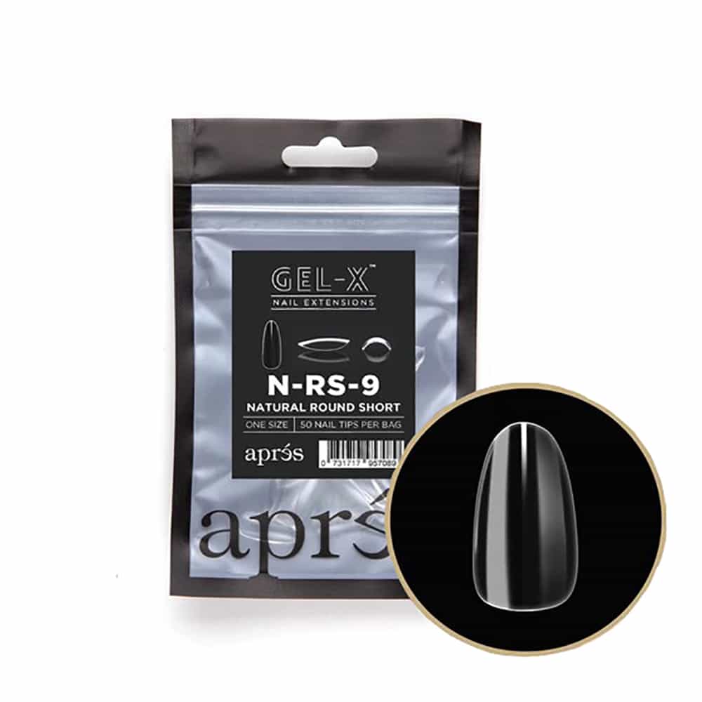 White Smoke Apres Gel-X Tips Natural Round Short 50PK NRS9/95708