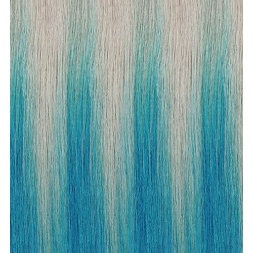 Dark Gray Aqua Tape-In Hair Extensions Silver/Teal Balayage 18"