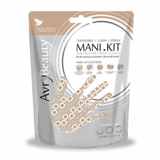 White Smoke AvryBeauty Mani Kit W/Shea Butter Gloves AK005SHEA-M 00733