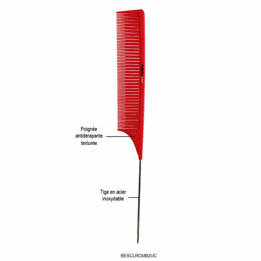 White Smoke BaBylissPRO Coloring Comb W/Pintail Red BESCLRCMB2UC 44927