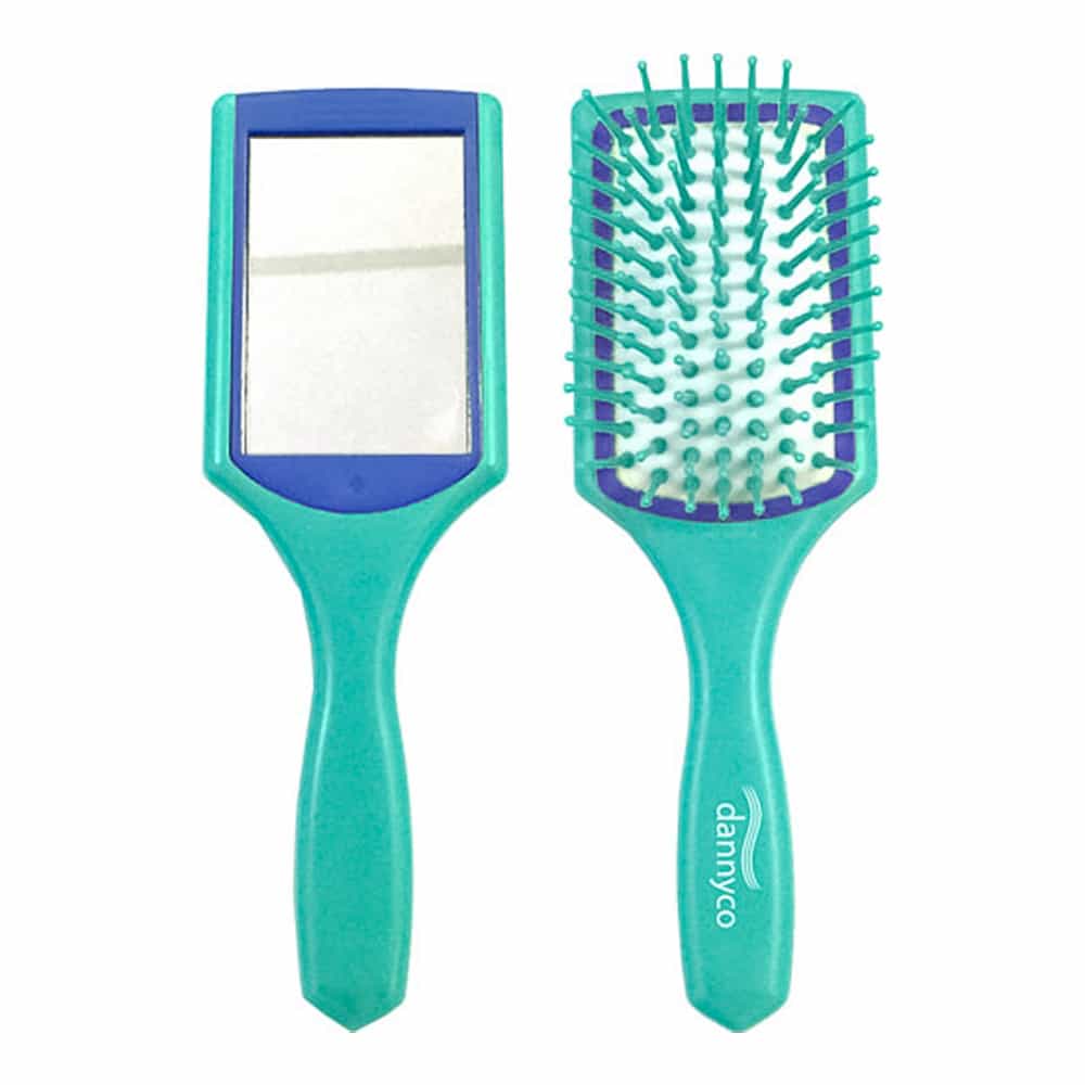 White Smoke Dannyco Cushion Brush With Mirror - Blue BRMIRRBLDEC 02207