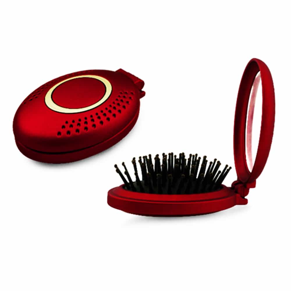 White Smoke BaByLissPRO Pop Up Brush W/Mirror Red BESMIRDSPMQC 2544R