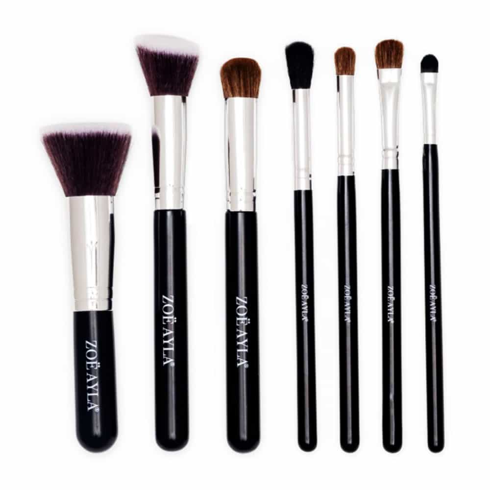 White Smoke Zoe Ayla 7PC Makeup Brush Set Black Handle PRO-7-FACE/00769