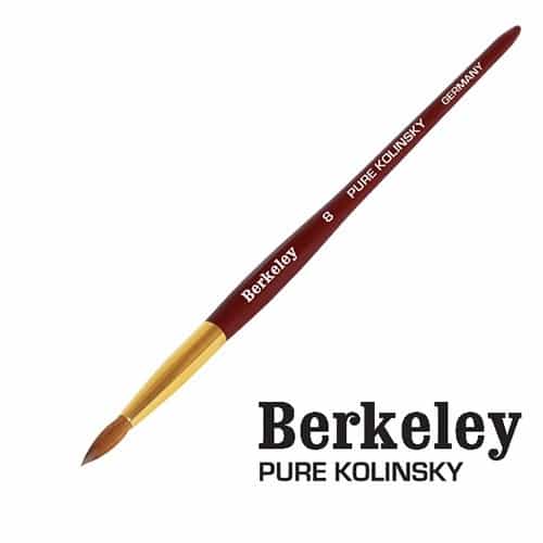 White Smoke Berkeley Pure Kolinsky Brush 6S Redwood/Gold