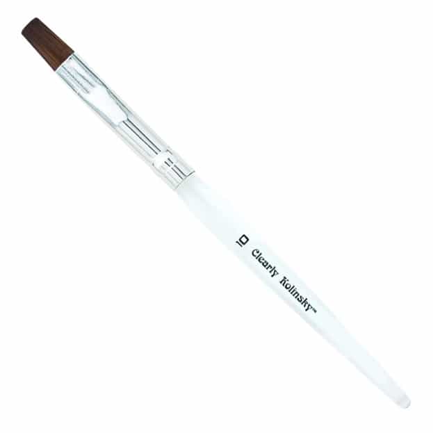 White Smoke Americanails Clearly Kolinsky - Flat Square Gel Brush-NC0158