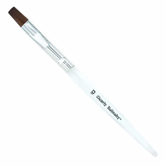 White Smoke Americanails Clearly Kolinsky - Flat Square Gel Brush-NC0158