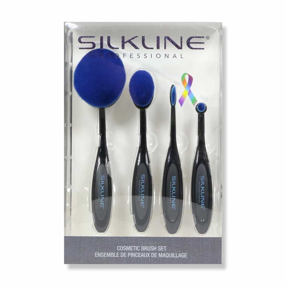Gray Silkline Cosmetic Brush Set 4pcs - MKBRUDISPMIC