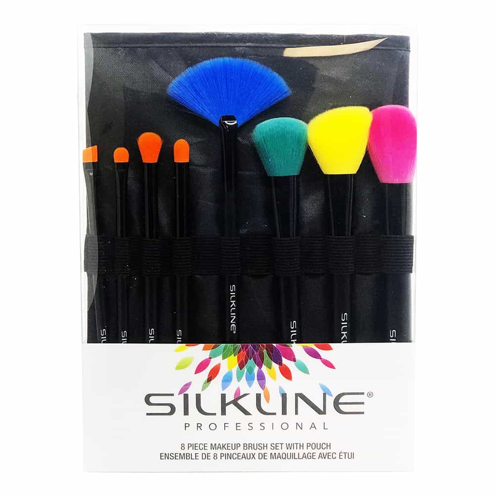 White Smoke Silkline 8Pcs Makeup Brush Set With Pouch MKBRUSHSPC/02776