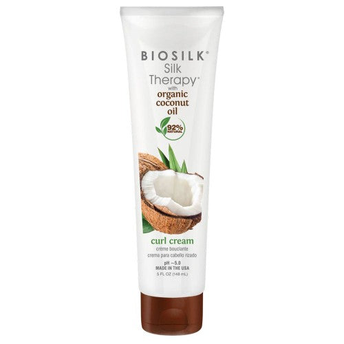 White Smoke Biosilk Silk Therapy Coconut Oil Curl Cream 5oz