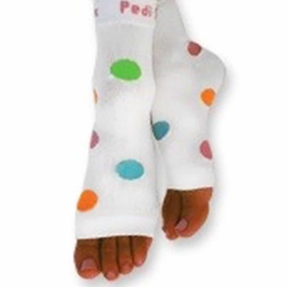 White Smoke California Pedi-Sox White/4C Polka Dots PS-L-606