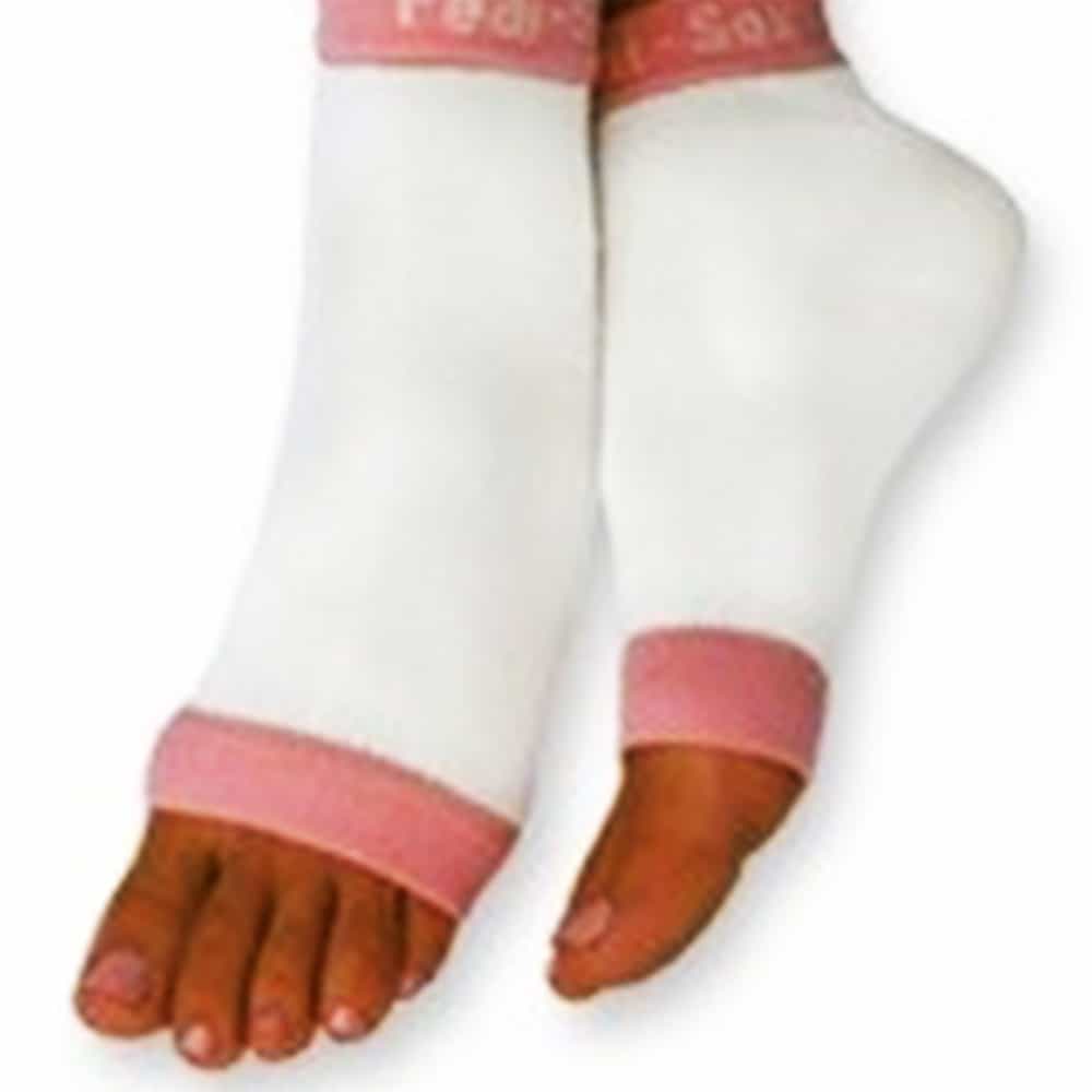 White Smoke California Pedi-Sox White/Watermelon Pink Trim PSL-605