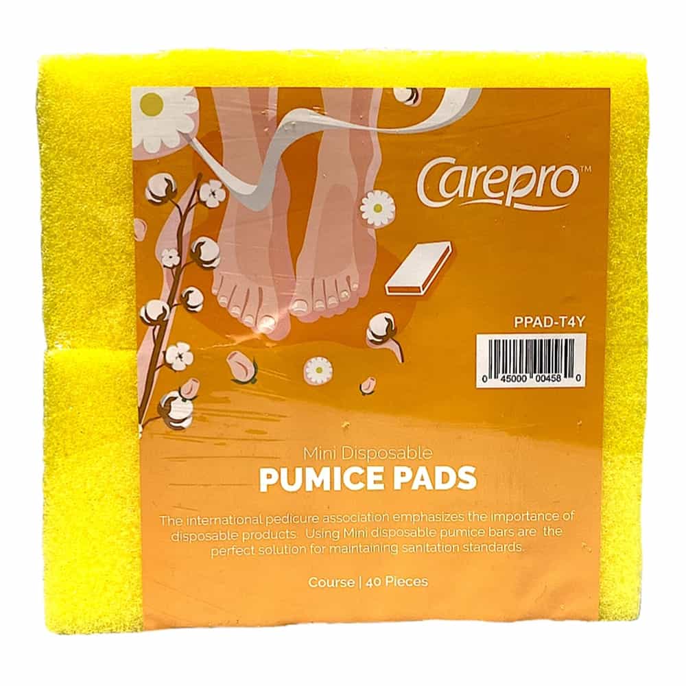 Sandy Brown Carepro Pumice Pads Yellow Coarse 40Pcs (PPAD-T4Y)