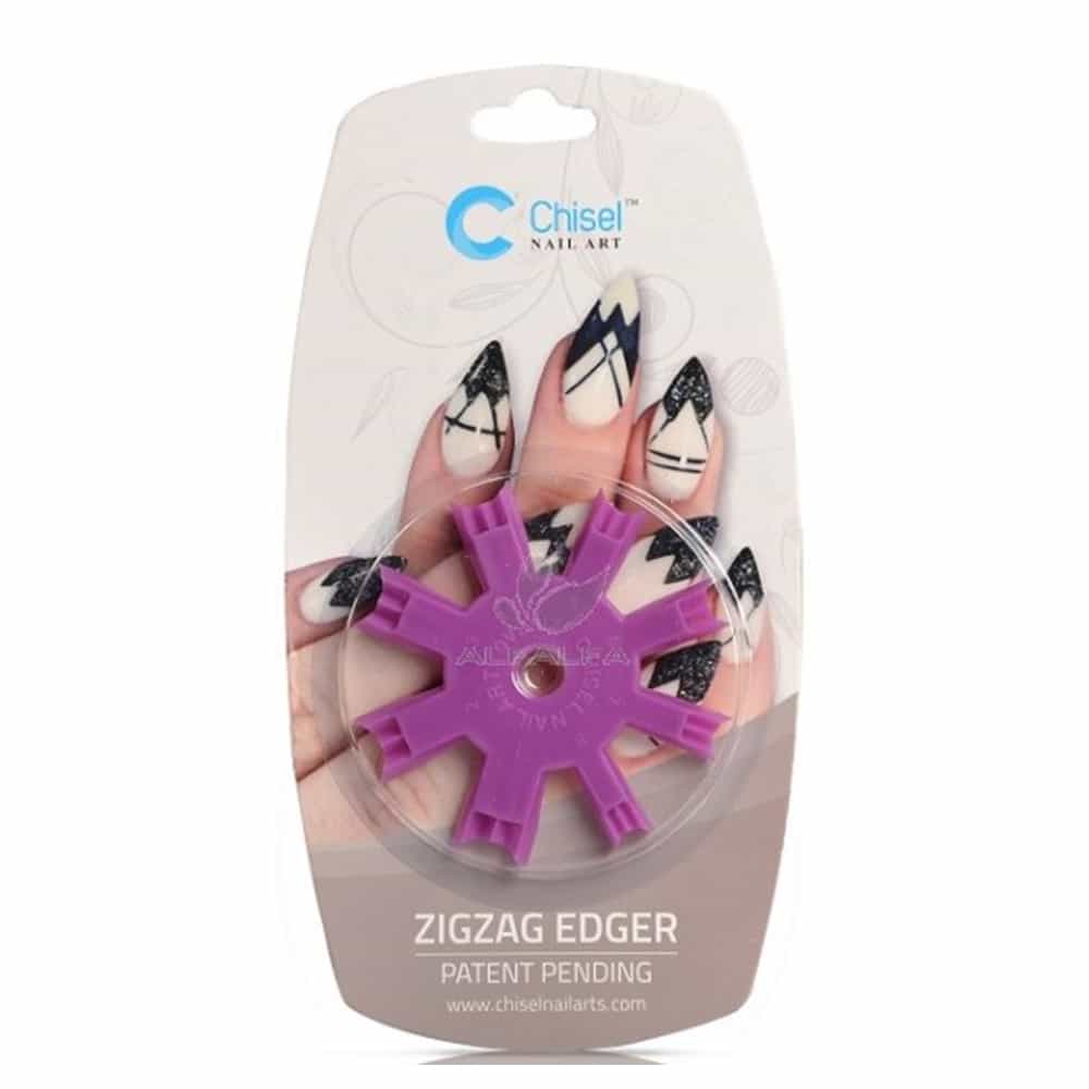 White Smoke Chisel Nail Art Patent Pending - Zigzag Edger Purple