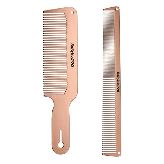 White Smoke BaBylissPRO  Metal Comb Duo  Rose Gold