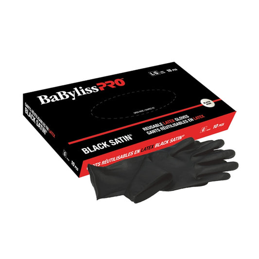 White Smoke BaBylissPRO  Reusable Powder Free Latex Gloves  Med  10/box