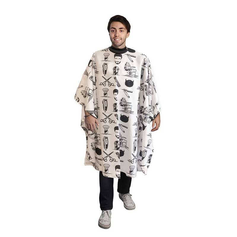 White Smoke BaBylissPRO  Barber Motif Cutting Cape