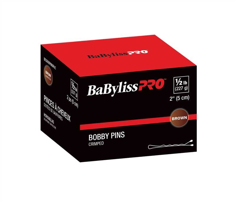 Black BaBylissPRO  (34933) 2 Crimped Bobby Pin  Brown  1/2lb