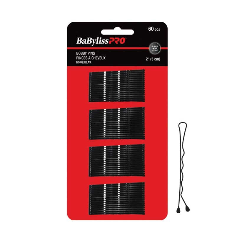 White Smoke BaBylissPRO  (34987) 2 Crimped Bobby Pin  Black  60/card
