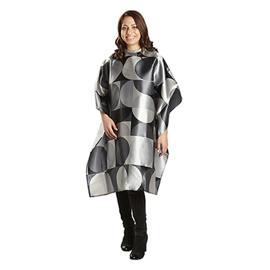 White Smoke BaBylissPRO  ExtraLarge Snap Blk Gry Cape