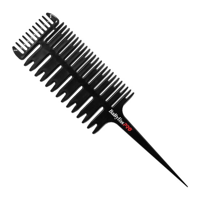 White Smoke BaBylissPRO  Color Comb with Plastic Pintail Black