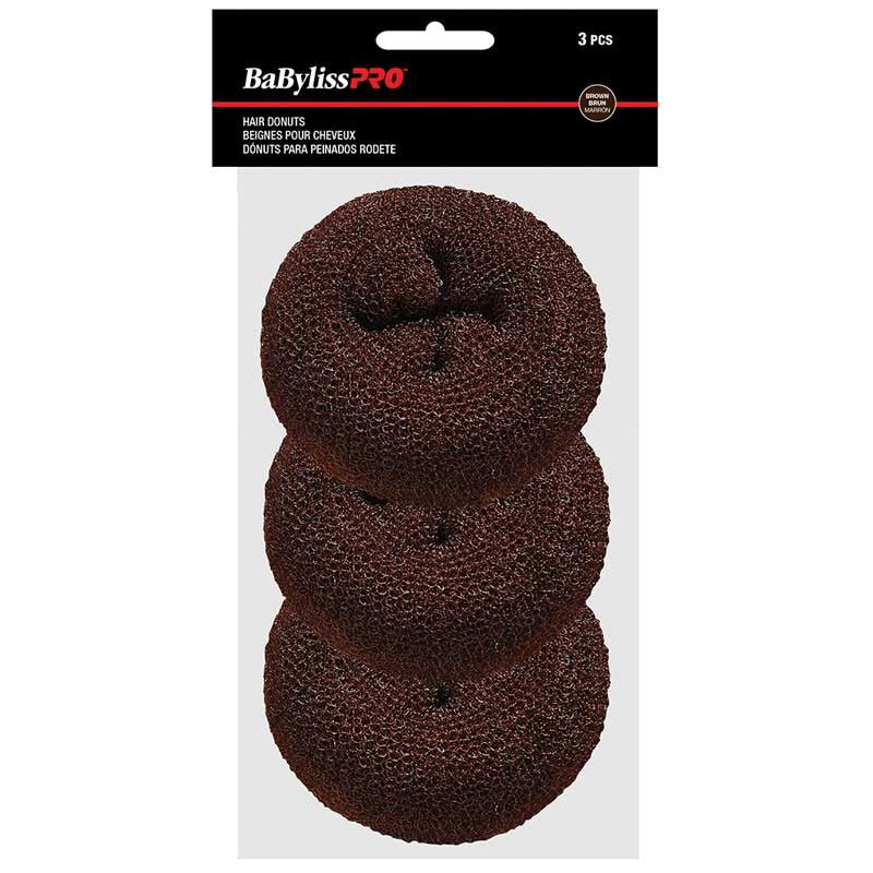 Dark Slate Gray BaBylissPRO  Hair Donuts  Brown 3pk