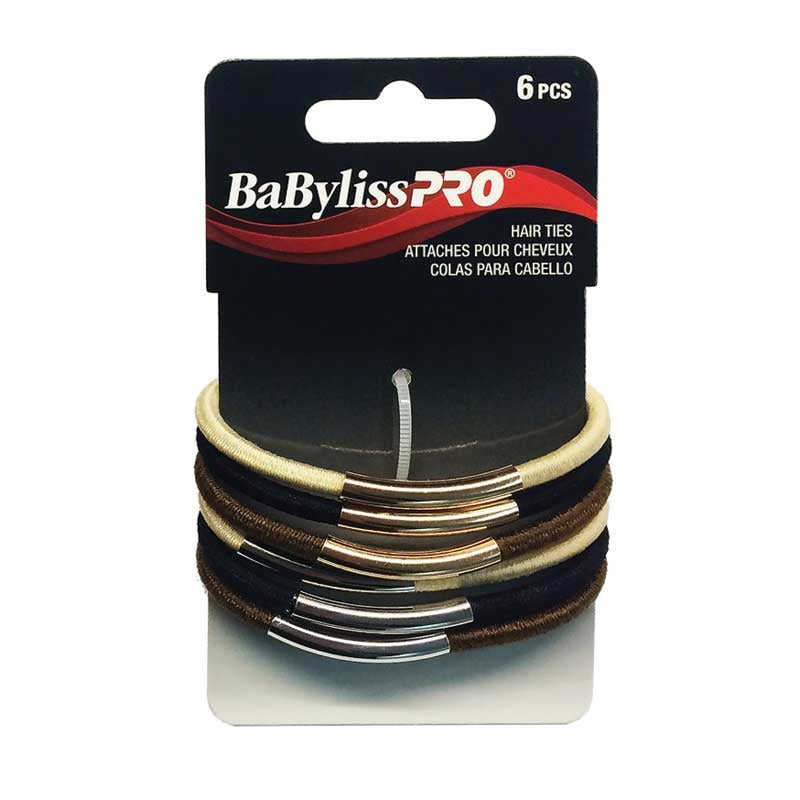 Black BaBylissPRO  Metal Bar Elastic Set  6pc