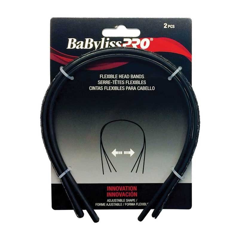 White Smoke BaBylissPRO  Painless Adjustable Headbands  2pc  Black