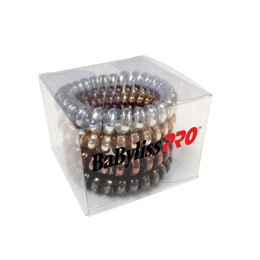 White Smoke BaBylissPRO  Metallic Traceless Hair Rings  Pack of 4