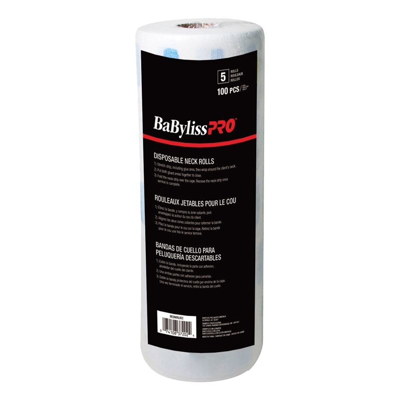 Black BaBylissPRO  Neck Strips Roll  5/Pack  100 Strips/Roll