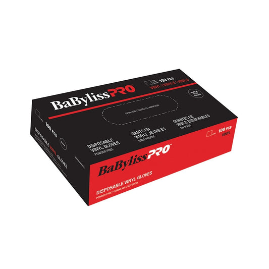 White Smoke BaBylissPRO  Black Disposable Vinyl Gloves  Small 100pk