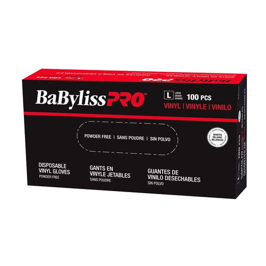 Black BaBylissPRO  Disposable Vinyl Gloves  Large  100/box