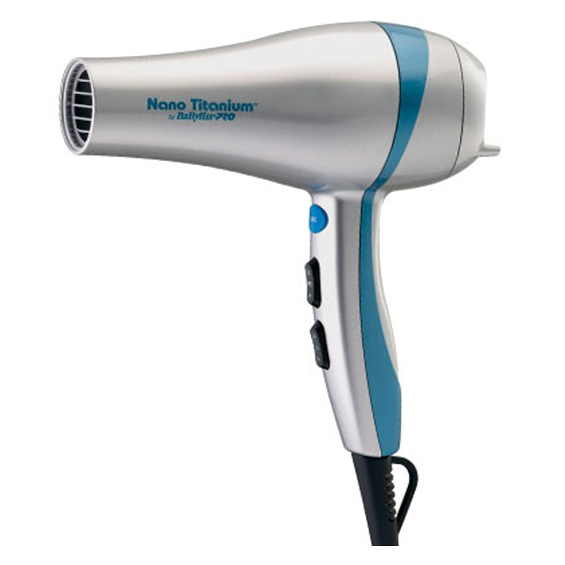 White Smoke BabylissPRO  Nano Titanium Ceramic Hairdryer  Silver