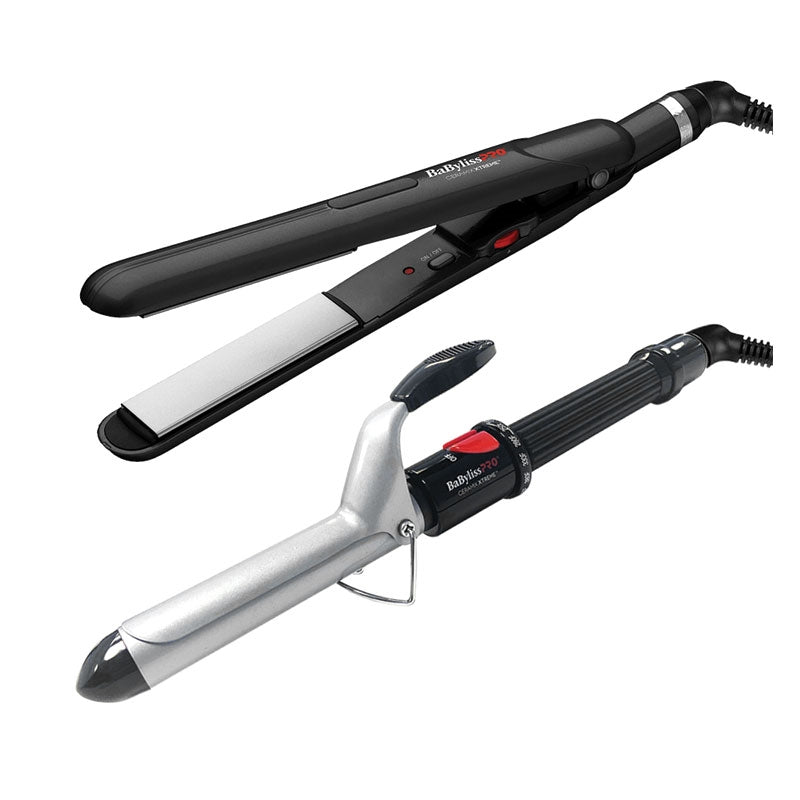 White Smoke BaBylissPRO  Ceramic Straighten & Curl Combo