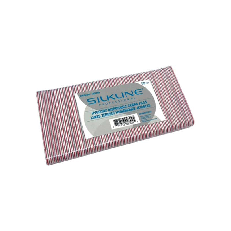 White Smoke Silkline  Mini Zebra Nail Files  50/pack