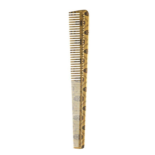 White Smoke Pegasus  Skelleto Gold Hard Rubber Barber Comb  7.3in