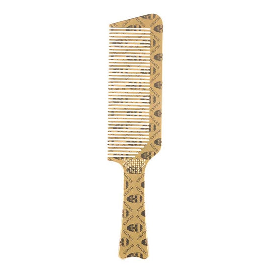White Smoke Pegasus  Skelleto Gold Hard Rubber Clipper Comb  8.6in
