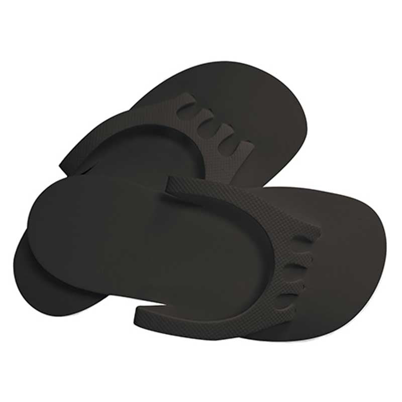 White Smoke Dannyco  Foam Slippers w/Non Skid Soles  Black