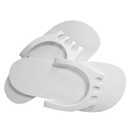 Light Gray Dannyco  Foam Slippers w/Non Skid Soles  White