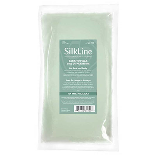 Light Gray Silkline  Paraffin Waxes  Tea Tree  16oz