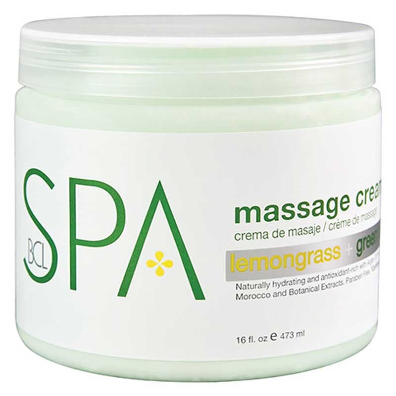 Lavender BCL Spa  Lemongrass Green Tea Massage Cream  16oz
