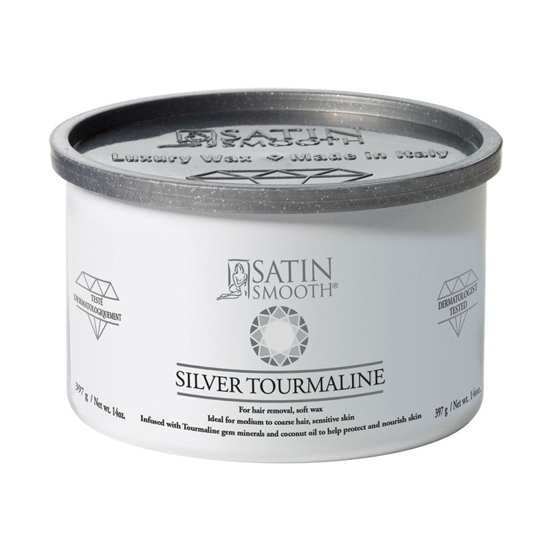 White Smoke Satin Smooth  Silver Tourmaline Wax