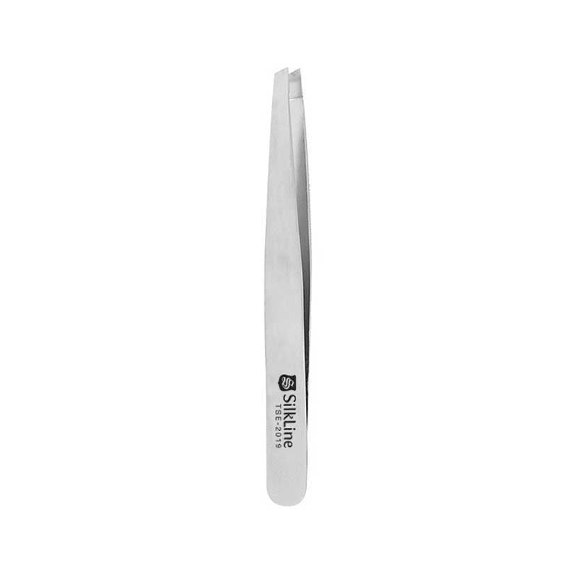 Light Gray Silkline  Slanted Tip Tweezer