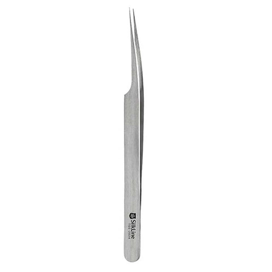 Gray Silkline  Eyelash Extension Precision Tweezer  Angled