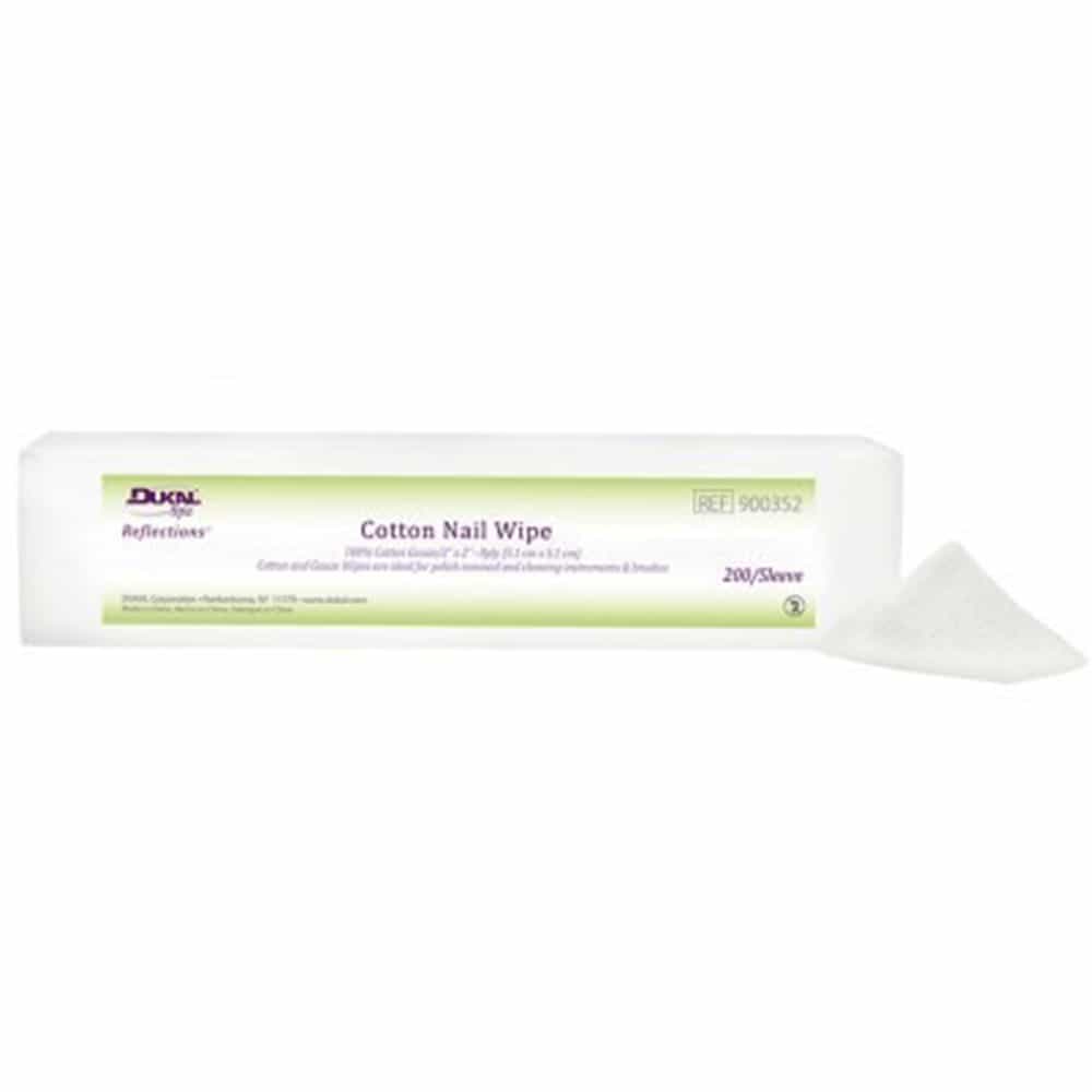 White Smoke Dukal Reflections Cotton Nail Wipe 2"x2" 8Ply 200pcs
