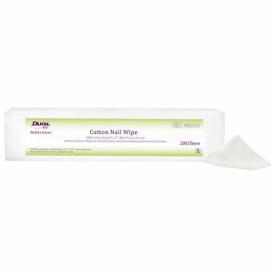 White Smoke Dukal Reflections Cotton Nail Wipe 2"x2" 8Ply 200pcs