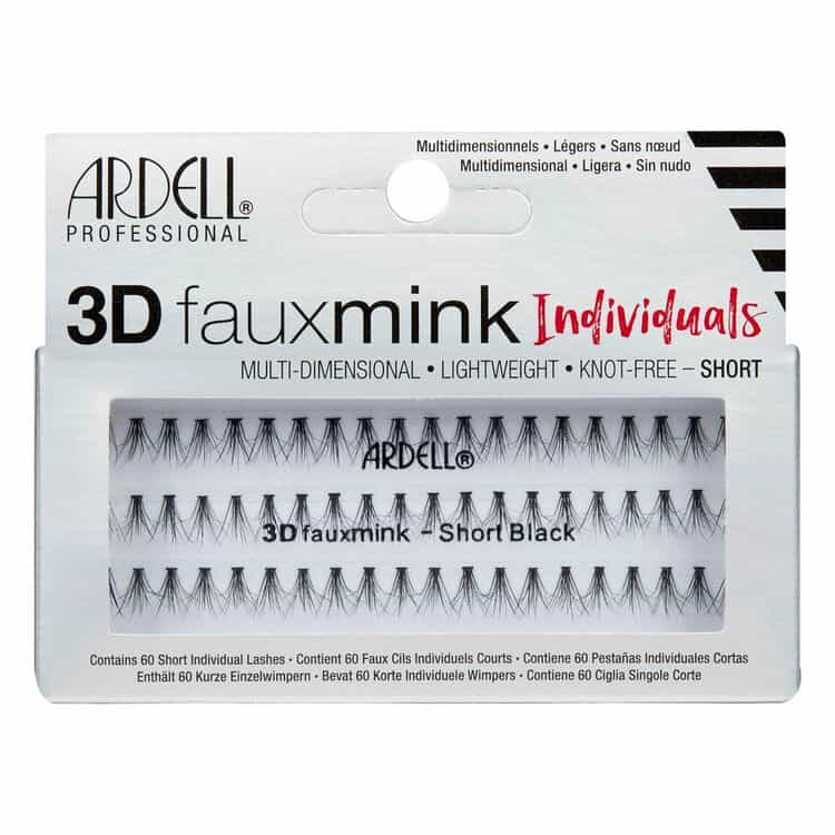 Light Gray Ardell 3D Fauxmink Individual Lashes - Short Black 51816